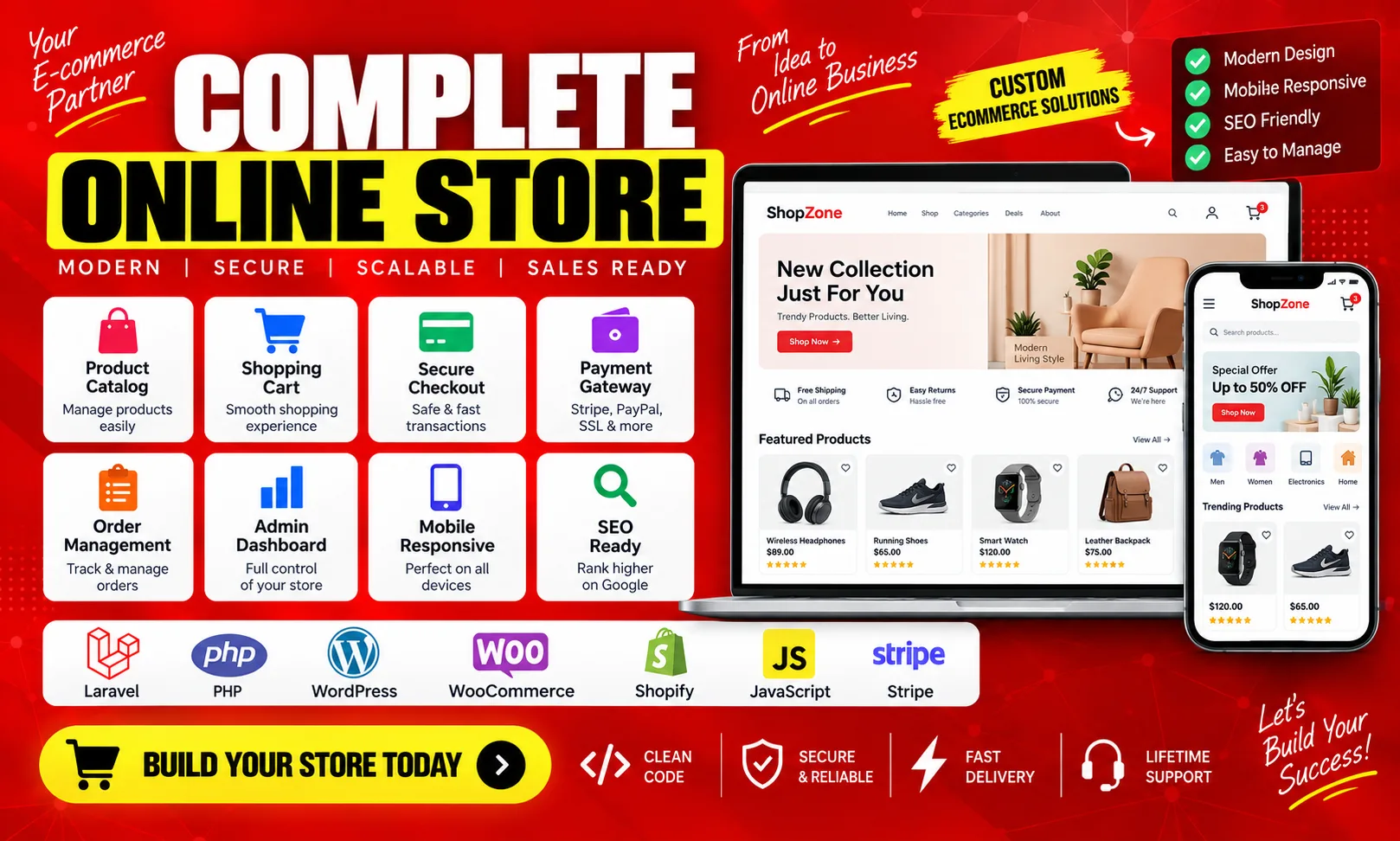 E-commerce and business website development gig thumbnail