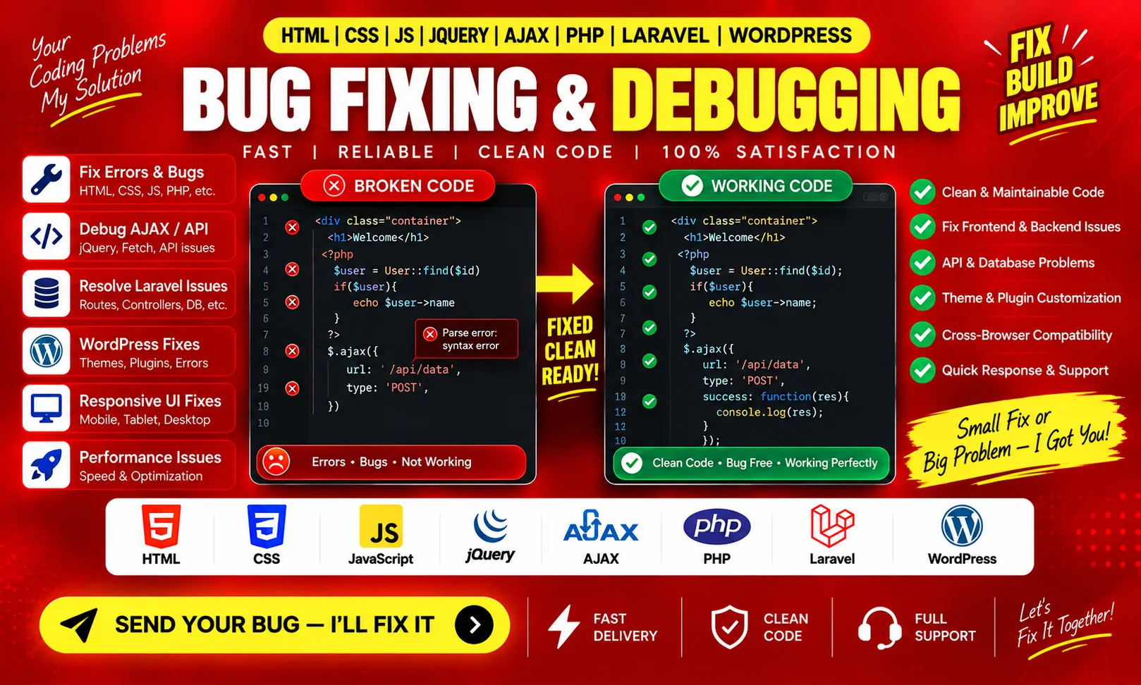 PHP & Laravel website bug fixing and optimization gig thumbnail